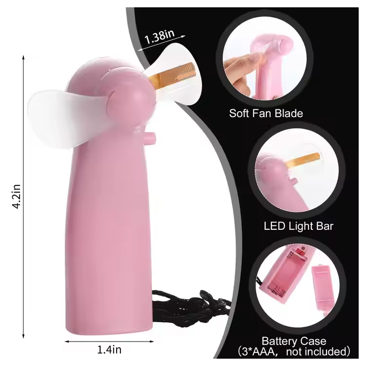 புதிய மினி போர்ட்டபிள் ஹேண்டி லெட் கஸ்டம் மெசேஜ் பேட்டரி ஃபேன்