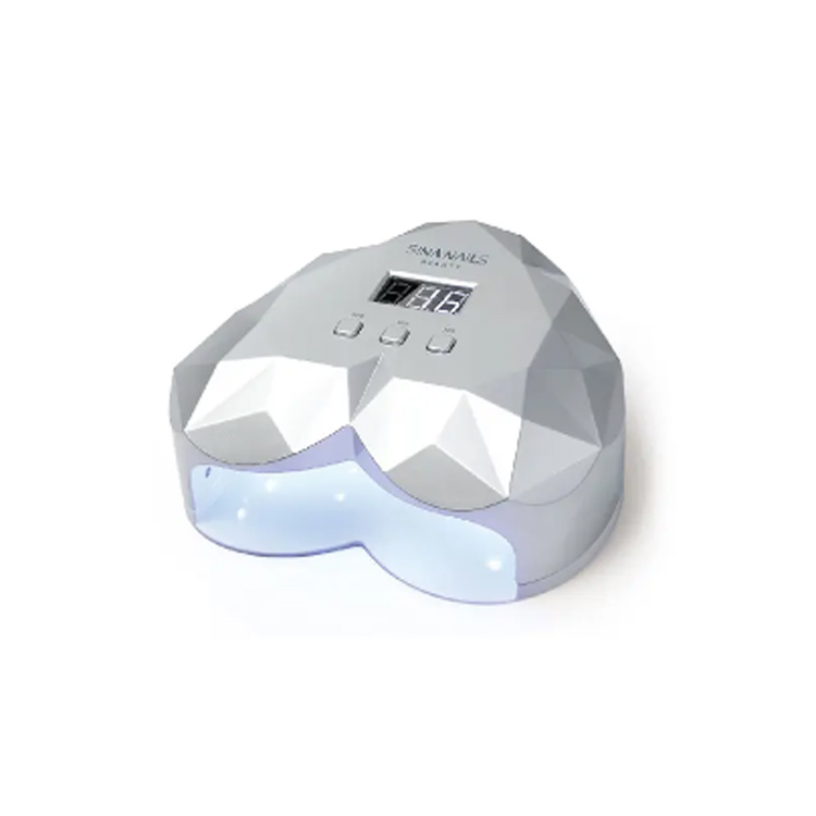 புதிய ஸ்மார்ட் வெள்ளை மற்றும் வெள்ளி இதய வடிவ ஒளி UV LED ஆணி விளக்கு
