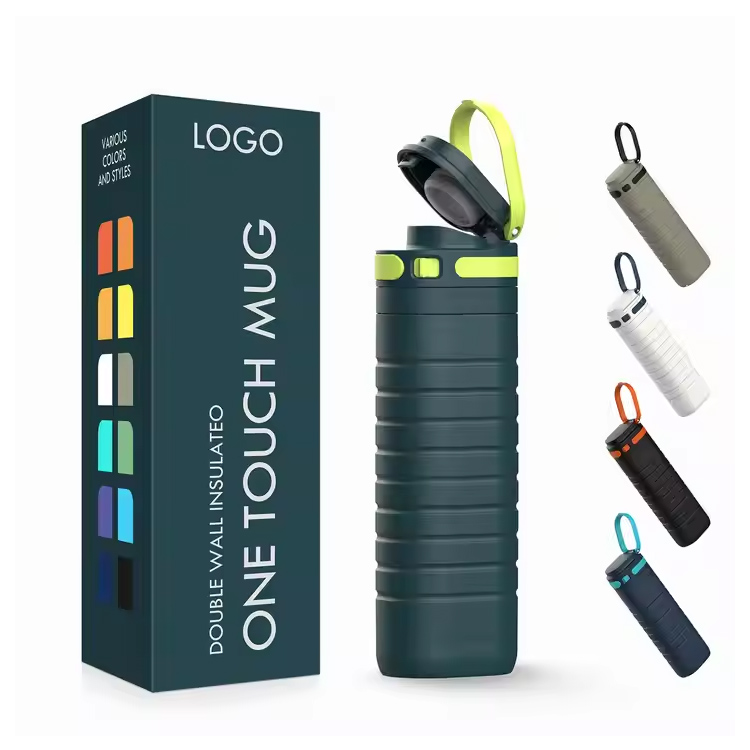 டச் மூடி 500மிலி துருப்பிடிக்காத எஃகு வெற்றிட காப்பிடப்பட்ட பயண குவளை